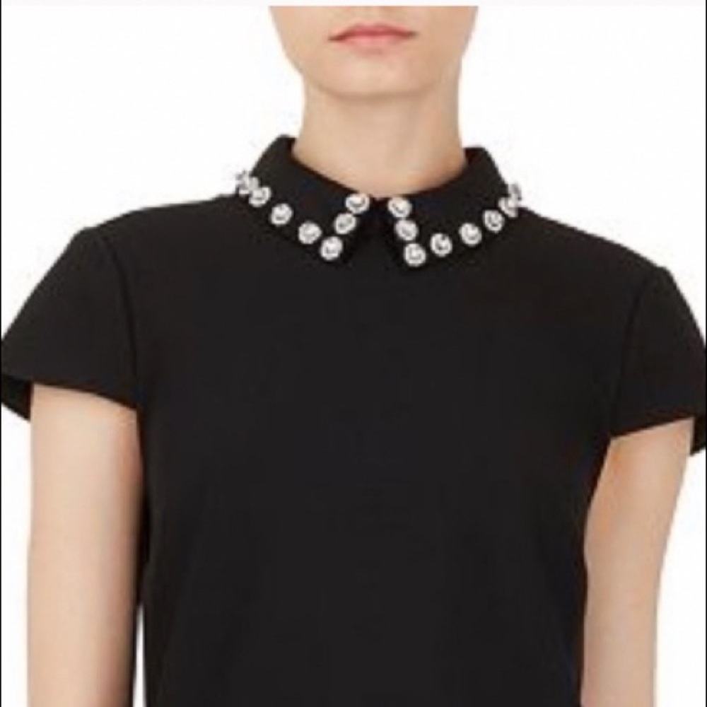 Ted Baker Top Size 1 Black Embellished Collar
